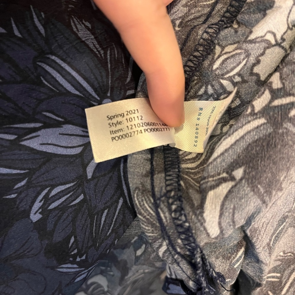 Marine Layer :: Emyln Blue Floral Wrap Midi Dress :: Small - Picture 13 of 14
